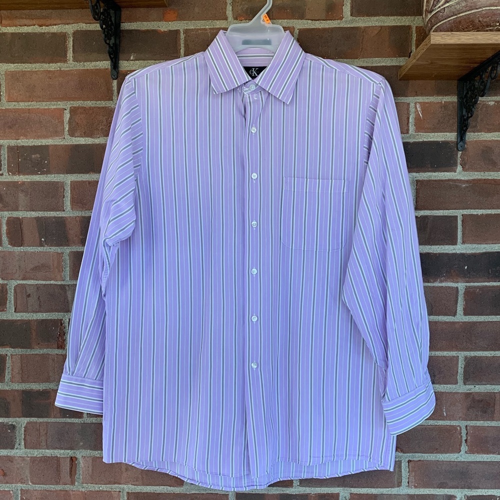 Calvin Klein striped button down shirt - Picture 1 of 8